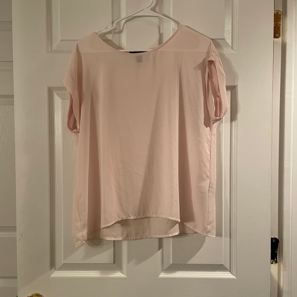 Forever 21 Soft Pink Cuffed Blouse Medium